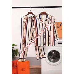 Hermes Chain Stripe Sleepwear In White