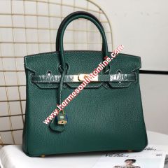 Hermes Birkin Bag Togo Leather Gold Hardware In Emerald