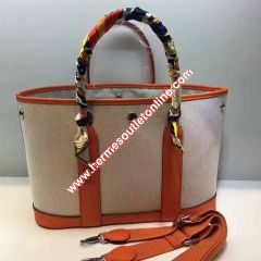 Hermes Garden Party Bag Canvas In Orange