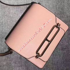Hermes Roulis Bag Calfskin Leather Palladium Hardware In Pink