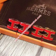 Hermes Pop H Earrings In Red