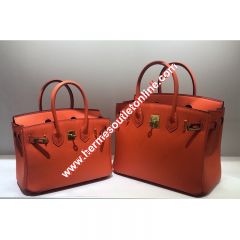 Hermes Birkin Bag Epsom Leather Gold Hardware In Orange