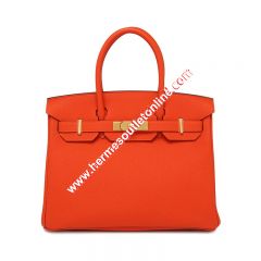 Hermes Birkin Bag Togo Leather Gold Hardware In Orange