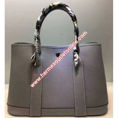 Hermes Garden Party Bag Togo Leather In Sky Blue