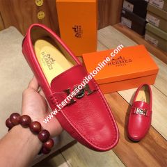 Hermes Loafer Togo Leather Red