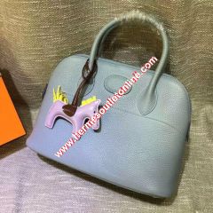 Hermes Bolide Bag Togo Leather Palladium Hardware In Sky Blue