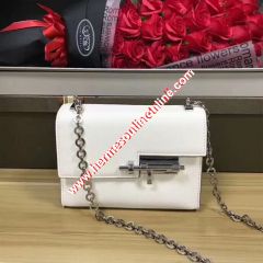 Hermes Verrou Chaine Mini Bag Goatskin Palladium Hardware In White