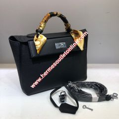 Hermes Taurillon Maurice Bag Calfskin Palladium Hardware In Black