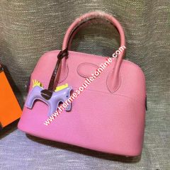 Hermes Bolide Bag Togo Leather Palladium Hardware In Pink