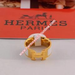 Hermes Clic H Ring Gold In White