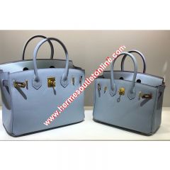 Hermes Birkin Bag Epsom Leather Gold Hardware In Light Blue