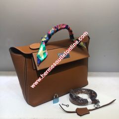 Hermes Taurillon Maurice Bag Calfskin Palladium Hardware In Brown