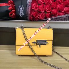 Hermes Verrou Chaine Mini Bag Goatskin Palladium Hardware In Yellow