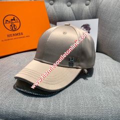 Hermes Crystal H Silk Baseball Cap In Pink