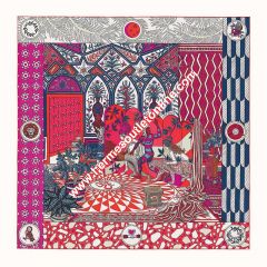 Hermes La Danse des Amazones Scarf 90 In Rose