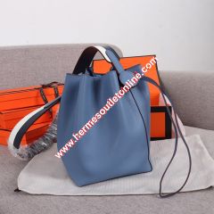 Hermes Licol Bag Evercolor Calfskin Palladium Hardware In Sky Blue