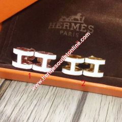 Hermes Pop H Earrings In White