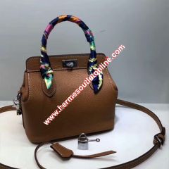 Hermes Toolbox Bag Swift Leather Palladium Hardware In Brown