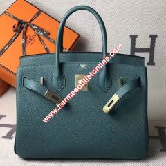 Hermes Birkin Bag Togo Leather Gold Hardware In Green