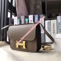 Hermes Constance Bag Epsom Leather Gold Hardware In Grey