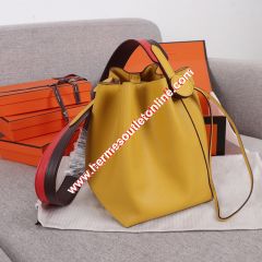 Hermes Licol Bag Evercolor Calfskin Palladium Hardware In Yellow