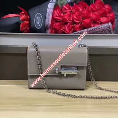 Hermes Verrou Chaine Mini Bag Goatskin Palladium Hardware In Grey