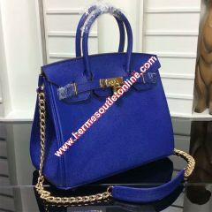Hermes Birkin Bag Epsom Leather Gold Hardware In Blue