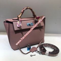 Hermes Taurillon Maurice Bag Calfskin Palladium Hardware In Pink