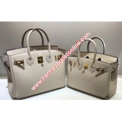 Hermes Birkin Bag Epsom Leather Gold Hardware In Beige