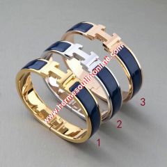 Hermes Clic H Bracelet In Navy Blue