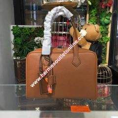 Hermes Victoria II Fourre-tout Bag Clemence Leather Palladium Hardware In Brown