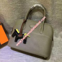 Hermes Bolide Bag Togo Leather Palladium Hardware In Grey