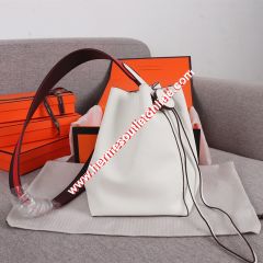 Hermes Licol Bag Evercolor Calfskin Palladium Hardware In White