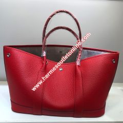 Hermes Garden Party Bag Togo Leather In Red