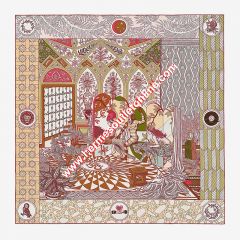 Hermes La Danse des Amazones Scarf 90 In Grey