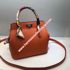 Hermes Toolbox Bag Swift Leather Palladium Hardware In Orange