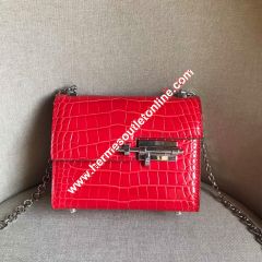 Hermes Verrou Chaine Mini Bag Alligator Leather Palladium Hardware In Red