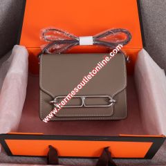 Hermes Roulis Bag Epsom Leather Palladium Hardware In Grey