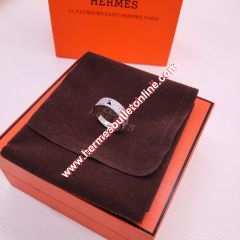 Hermes Mini Clous Ring With Crystal Silver