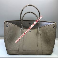 Hermes Garden Party Bag Togo Leather In Khaki