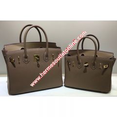 Hermes Birkin Bag Epsom Leather Gold Hardware In Coffee