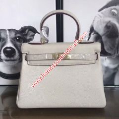 Hermes Kelly Bag Togo Leather Gold Hardware In White