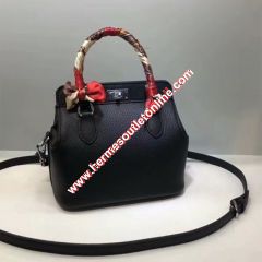 Hermes Toolbox Bag Swift Leather Palladium Hardware In Black