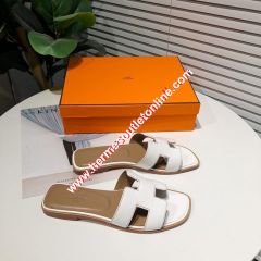Hermes Oran Sandal Calfskin In White