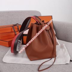Hermes Licol Bag Evercolor Calfskin Palladium Hardware In Brown