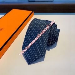 Hermes Tie 7 H Enclume Tie In Blue