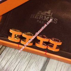 Hermes Pop H Earrings In Orange