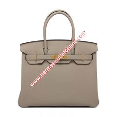 Hermes Birkin Bag Togo Leather Gold Hardware In Grey